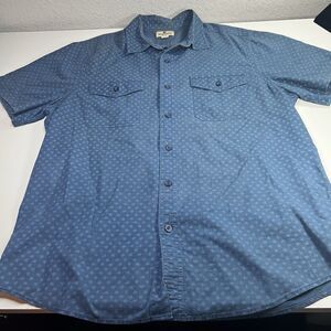 WOOLRICH Men's L Shirt Button Down Short Sleeve Chest Pockets 100% Cotton